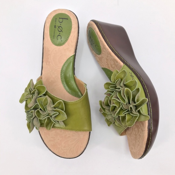 Born Shoes - Born Concept BOC Floral Leather Slides